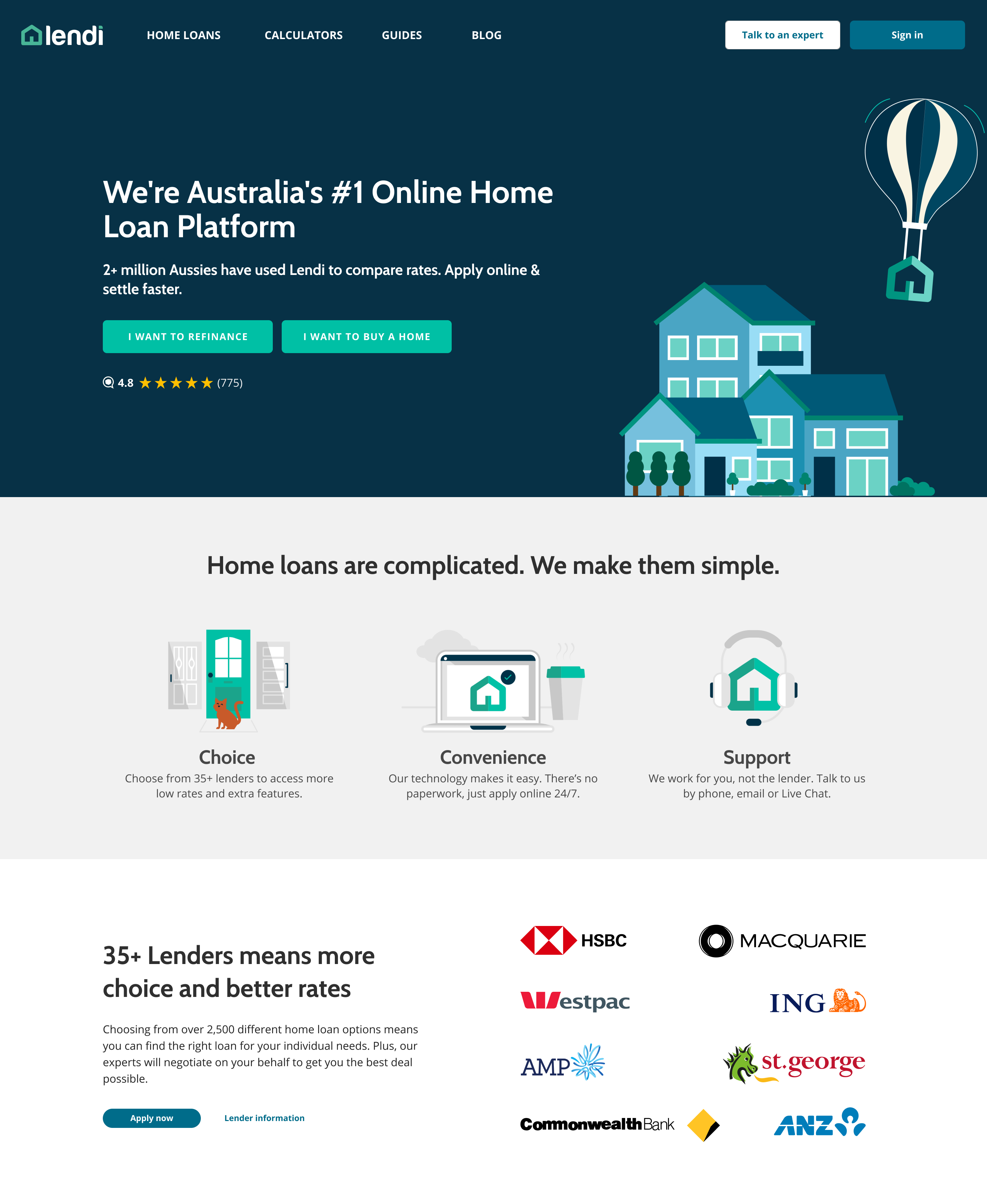 Lendi homepage