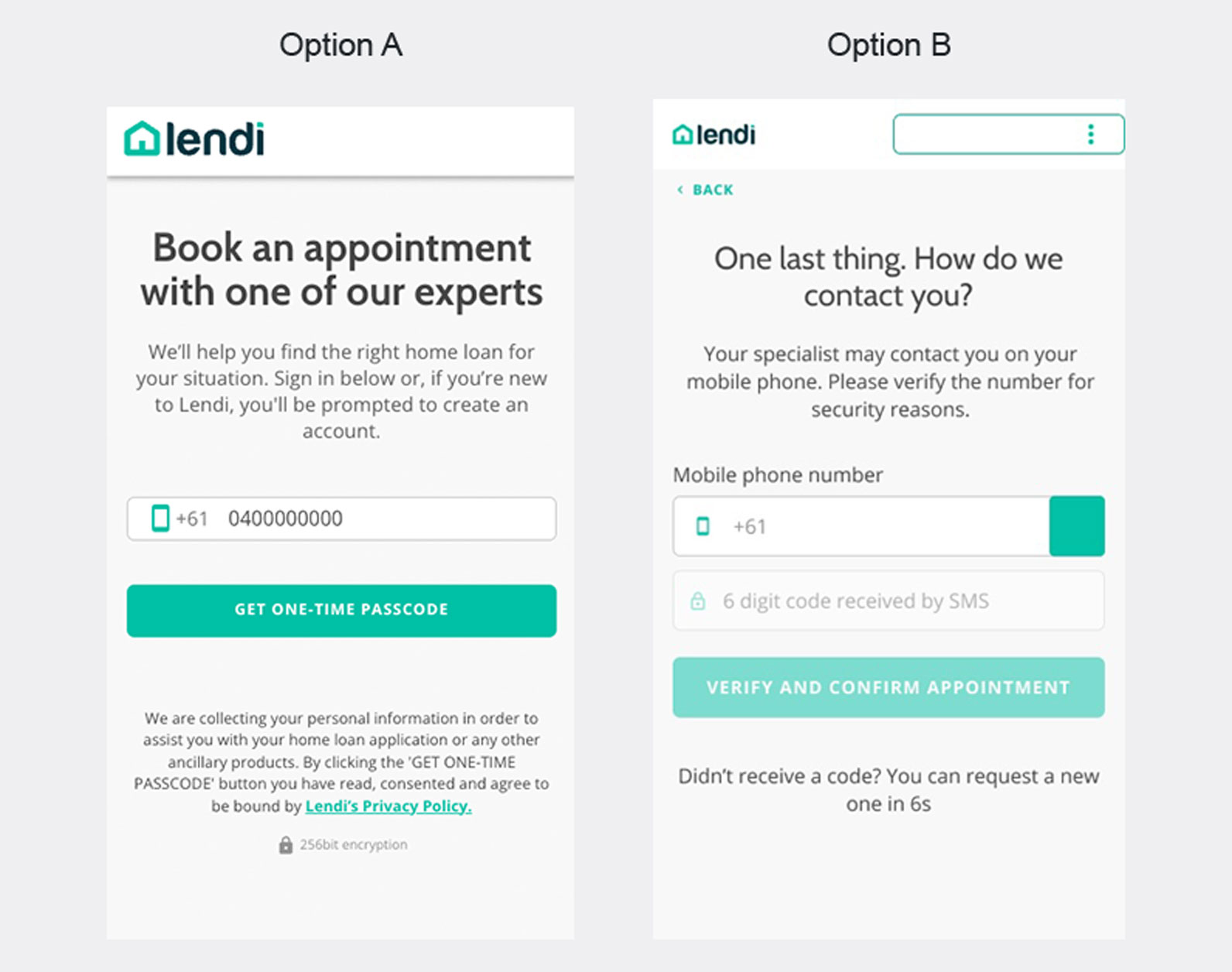 Lendi provide phone number